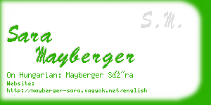 sara mayberger business card